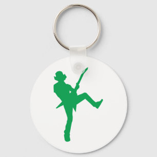 Green Gitarre Player Silhouette Schlüsselanhänger