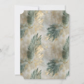 Green Glam Chic Gold Tropical Blätter Brautparty Einladung (Rückseite)