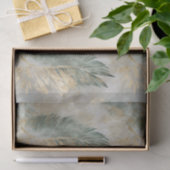 Green Glam Chic Gold Weiße tropische Blätter Seidenpapier (Geschenk)