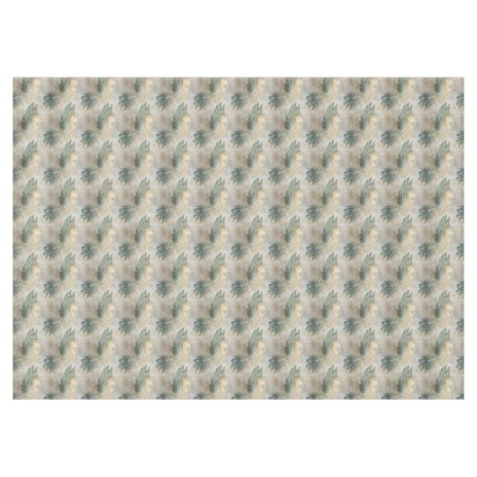 Green Glam Chic Gold Weiße tropische Blätter Tischdecke (Vorderseite (Horizontal))