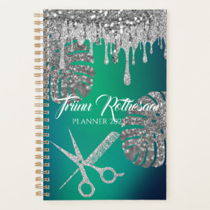 Green Glam Glitzer Hair Salon Planner Planer