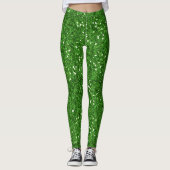 Green Glam Glitzer Sparkle St. Patrick's Day Leggings (Vorderseite)