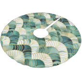 Green Glam Gold Abstrakt Polyester Weihnachtsbaumdecke (Schrägansicht)