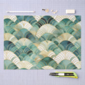 Green Glam Gold Abstrakt Seidenpapier (Handwerk)