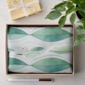 Green Glam Gold Blätter Abstrakt Seidenpapier (Geschenk)