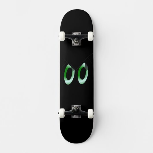 Green Glare Cartoons Eyes Skateboard (Vorderseite)