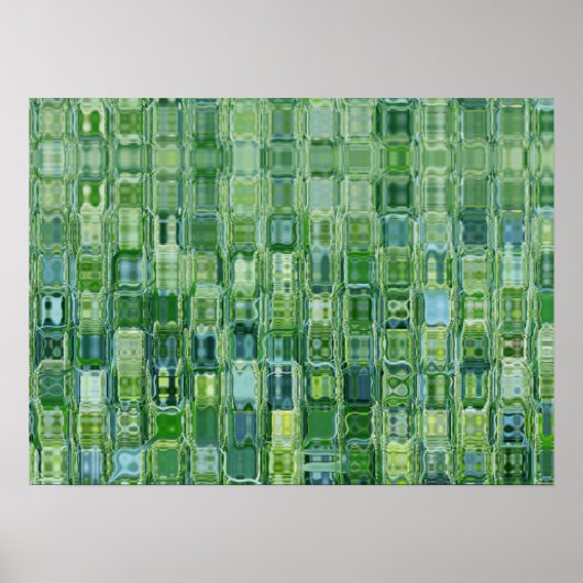 Green Glass Blocks Abstrakt Poster (Vorne)