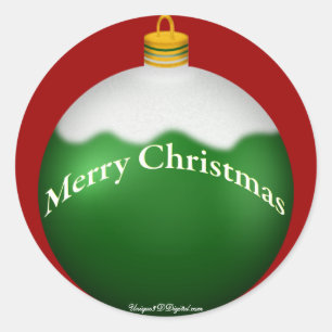 Green Glass Globe Weihnachtsschmuck Runder Aufkleber