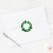 Green Glassy Recycle Symbol Runder Aufkleber (Umschlag)
