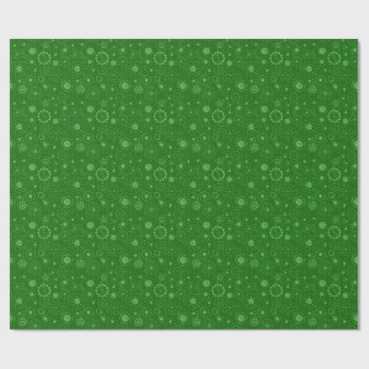 Green Glitter Circles Geometric Pattern Geschenkpapier (Flach)