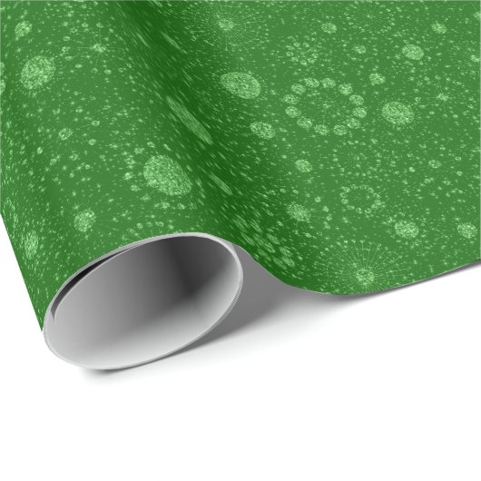 Green Glitter Circles Geometric Pattern Geschenkpapier (Rolleneckpunkt)