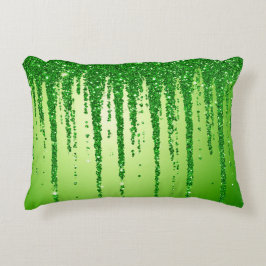 Green Glitter Drip Background With Sparkling Dekokissen