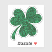Green glitter three leaf clover aufkleber (Blatt)