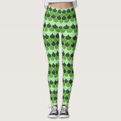 Green Glittery Mermaid Scales Muster Leggings (Vorderseite)