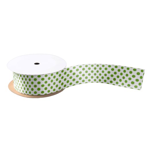 Green Glittery Polka Dot Ribbon Satinband (Spule)