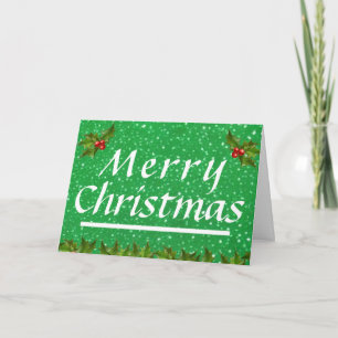Green Glittery Weihnachtskarte Feiertagskarte