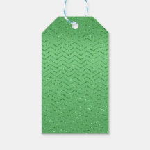 Green Glittery Zig-Zag Geschenkmarke