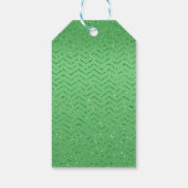 Green Glittery Zig-Zag Geschenkmarke Geschenkanhänger (Rückseite)