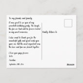 Green Glitzer, 70. Geburtstag, vielen Dank Postkarte (Rückseite)