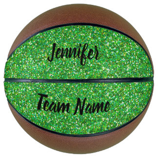 Green Glitzer Basketball