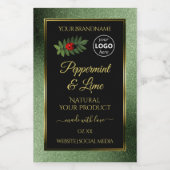 Green Glitzer Black Product Labels Ladybug Logo Lebensmitteletikett (Einzelnes Label)