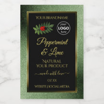 Green Glitzer Black Product Labels Ladybug Logo