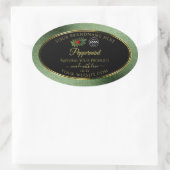 Green Glitzer Black Product Labels Ladybug Logo Ovaler Aufkleber (Tasche)