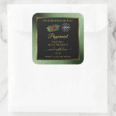 Green Glitzer Black Product Labels Ladybug Logo Quadratischer Aufkleber (Tasche)