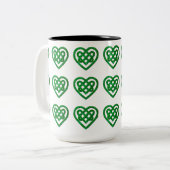 Green Glitzer Celtic Heart Knot Pattern Tasse (Vorderseite Links)