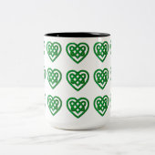 Green Glitzer Celtic Heart Knot Pattern Tasse (Mittel)