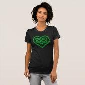 Green Glitzer Celtic Heart Knot T - Shirt (Vorne ganz)