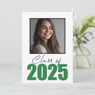 Green Glitzer Class of 2025 Foto Open House Einladung