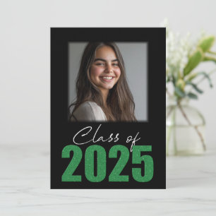 Green Glitzer Class of 2025 Foto Open House Einladung