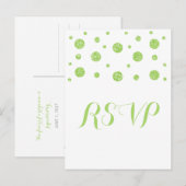 Green Glitzer Confetti Response Postkarte (Vorne/Hinten)
