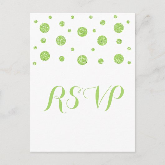Green Glitzer Confetti Response Postkarte (Vorderseite)