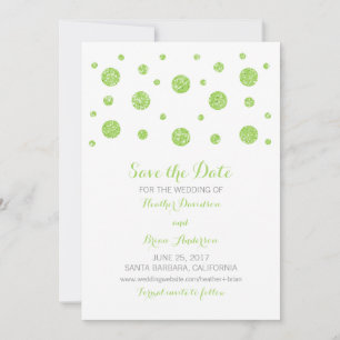 Green Glitzer Confetti Save the Date einladen