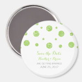 Green Glitzer Confetti speichern das Datumsfenster Magnet (Vorderseite/Rückseite)
