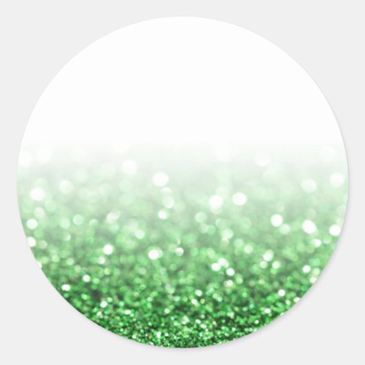 Green Glitzer Custom Trendy Runder Aufkleber (Vorderseite)