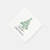 Green Glitzer Doodle Tree Frohe Weihnachten Serviette (Ecke)