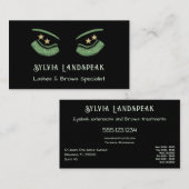 Green Glitzer Eyelashes für Lash Techniker Visitenkarte (Vorne/Hinten)