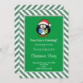 Green Glitzer Gerahmt Funny Christmas Party Einladung (Vorne/Hinten)