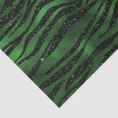 Green Glitzer Glam Tiger Streifen Muster Seidenpapier (Detail)