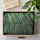 Green Glitzer Glam Tiger Streifen Muster Seidenpapier (Geschenk)