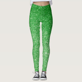 Green Glitzer Glitz & Glam, Sparkling Leggings