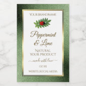 Green Glitzer Gold und White Product Label Ladybug Lebensmitteletikett (Einzelnes Label)