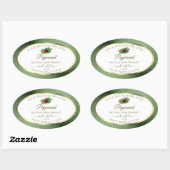 Green Glitzer Gold und White Product Label Ladybug Ovaler Aufkleber (Blatt)