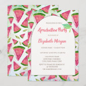 Green Glitzer Grad Cap, Watermelons Abschluss Einladung (Vorne/Hinten)