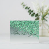 Green Glitzer Green Shades Vielen Dank Postkarte (Stehend Vorderseite)
