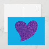 Green Glitzer Heart Feiertagspostkarte (Vorne/Hinten)