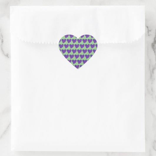 Green Glitzer Heart Herz-Aufkleber (Tasche)